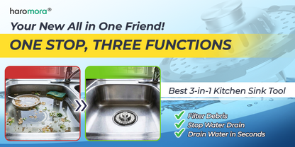 Haromora® Universal 3-in-1 Pop-up Sink Stopper