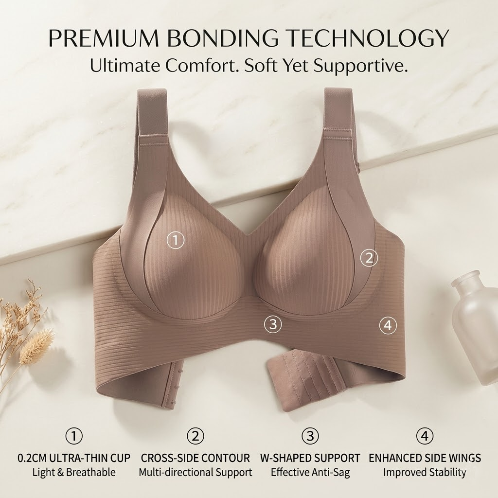 Haromora® Wireless Support Bra – Seamless Comfort ; Adjustable Fit