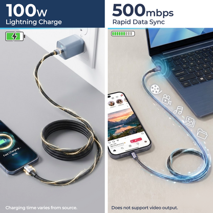 Haromora® Magnetic Self-Coiling Charging Cable