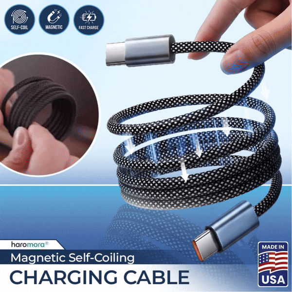 Haromora® Magnetic Self-Coiling Charging Cable