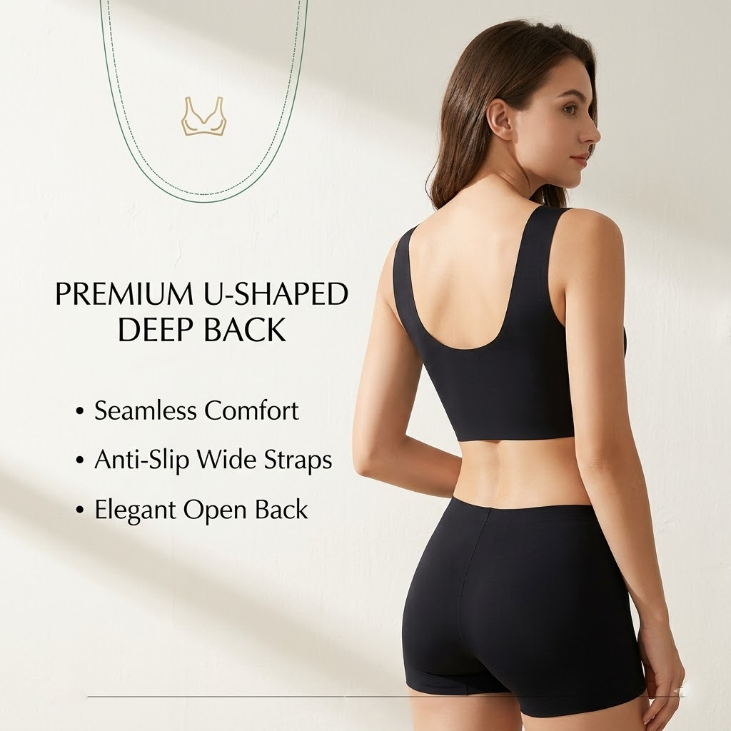 Haromora® Full Support Sport Everyday Bra – Zip Front, Adjustable, Seamless Comfort