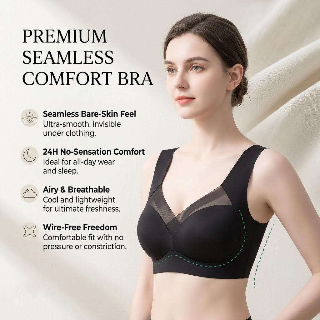 Haromora® Full Support Sport Everyday Bra – Zip Front, Adjustable, Seamless Comfort