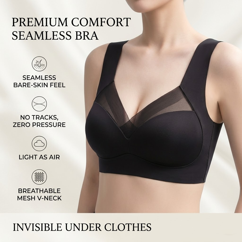 Haromora® Full Support Sport Everyday Bra – Zip Front, Adjustable, Seamless Comfort